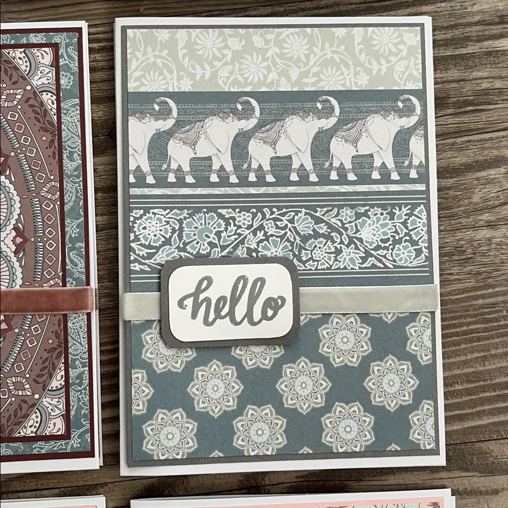 Handmade Greeting Cards Lot of 18 “Hello” With Envelopes Bohemian Floral